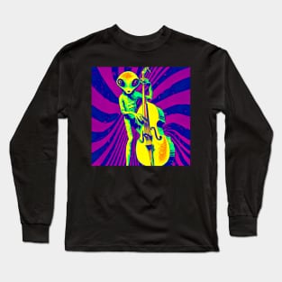 Surreal alien bassist from another dimension Long Sleeve T-Shirt